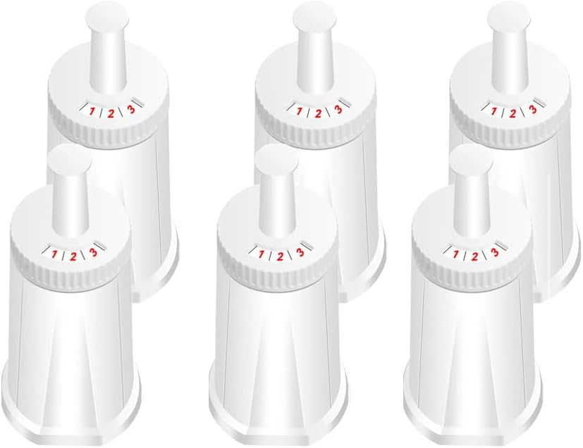 Filter - Replacement Water Filter Compatible with Breville Sage Claro Swiss For Oracle, Barista & Bambino - Compare to Part #BES008WHT0NUC1.Pack of 6(First use without adding coffee powder)