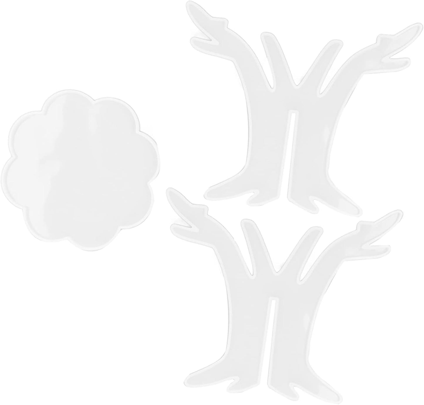 3Pcs DIY Silicone Flower Pot Shelf Mold Easy Demoulding Unique Shape Suitable for Resin Crafts (Branch Mold 60-730)