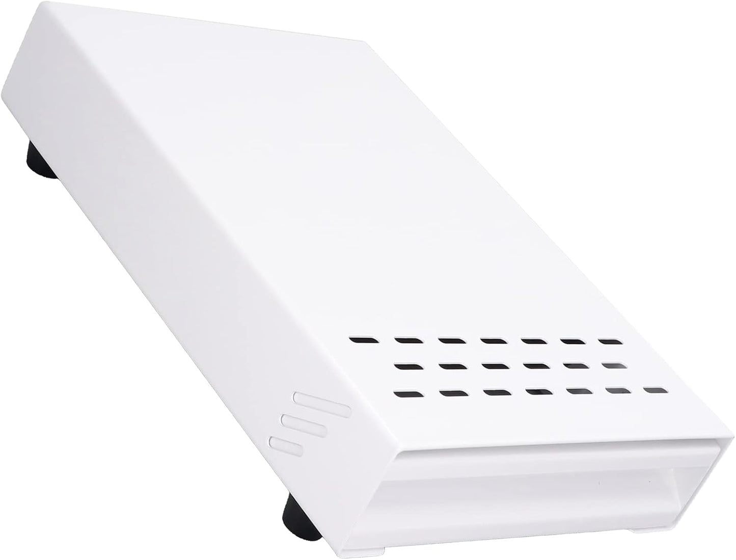 Coffee Knock Box Drawer, stainless steel Coffee Powder Box, Coffee Knock Box with Removable Rubber Strike Wood Pole and Non Slip Base (White)