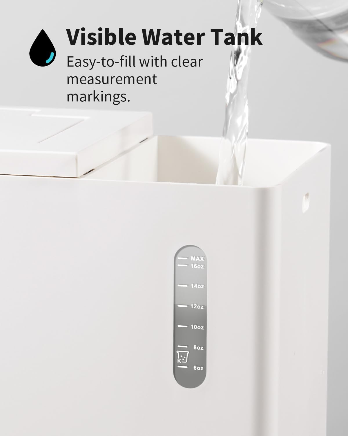 Hot & Iced Coffee Maker for K-Cups & Ground Coffee, Single-Serve Brewer with Bold Setting, Reusable Filter, Travel Mug Friendly, Compact & Quick Brew, White