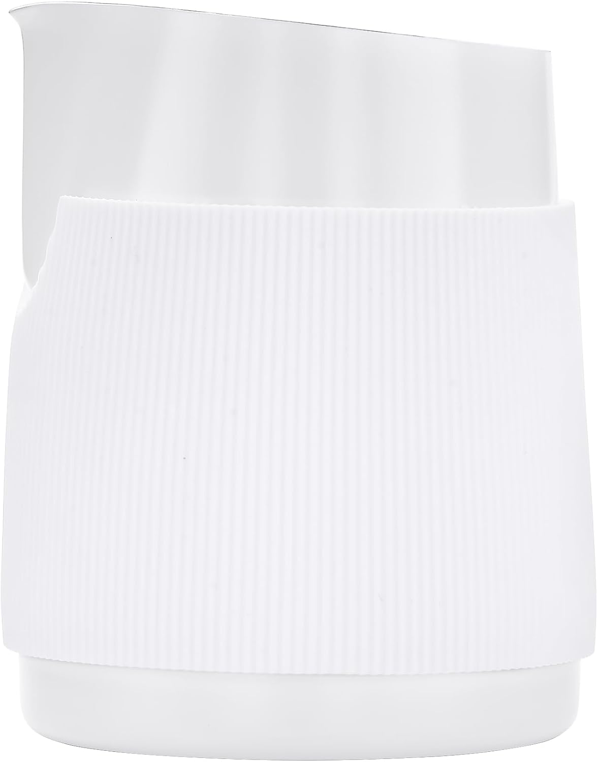 Normcore Handleless Milk Pitcher with Round Spout, Espresso Steaming Pitcher, 18/8 Stainless Steel Milk Frothing Jug, Coffee Cappuccino Latte Art Barista Cup, Non-stick coating White - 20.3oz / 600ml