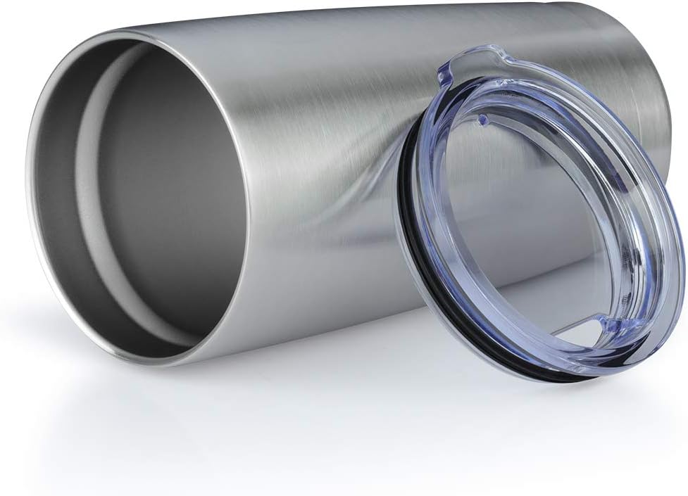 20oz Tumbler Bulk Stainless Steel Vacuum Insulated Tumblers with Lid Double Wall Travel Mug Powder Coated Coffee Cup, Suitable for Ice Drinks and Hot Beverage (Stainless steel 1pack)