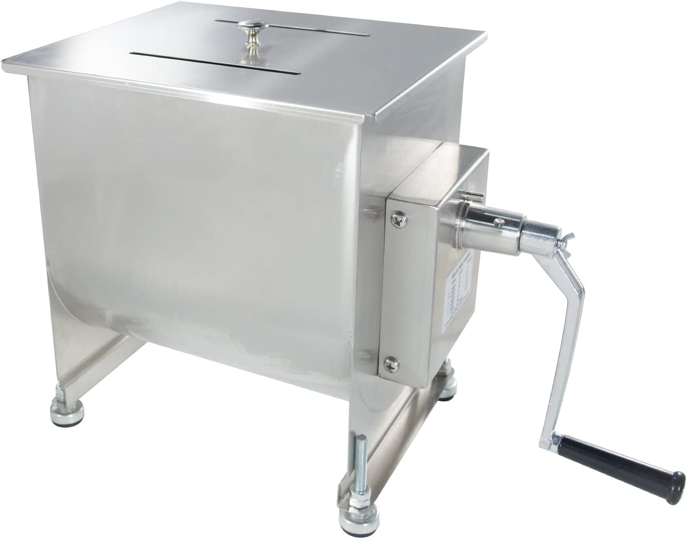 CMI Commercial Tilting Mixer Stainless Steel Manual Meat Mixers with Lid, 20Lb/10L Tilt Tank,(Mixing Maximum 15Lb for Meat),Sausage Mixer Machine Meat Processing Equipment
