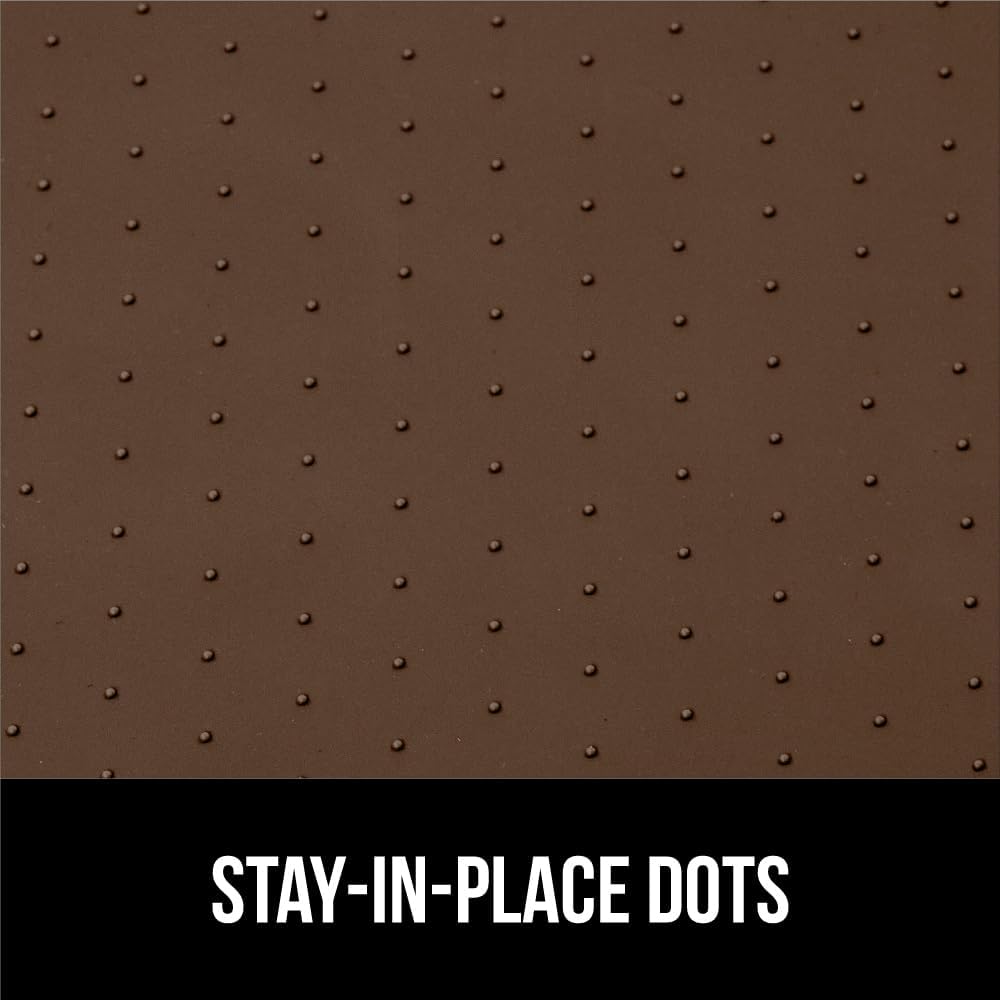 GORILLA GRIP Waterproof Silicone Under Sink Mat with Raised Lip for Kitchen and Bathroom, Cabinet Shelf Liner Stay in Place Mats Dishwasher Safe Drawer Liner, Organizer Tray, 15 x 22 in, Coffee