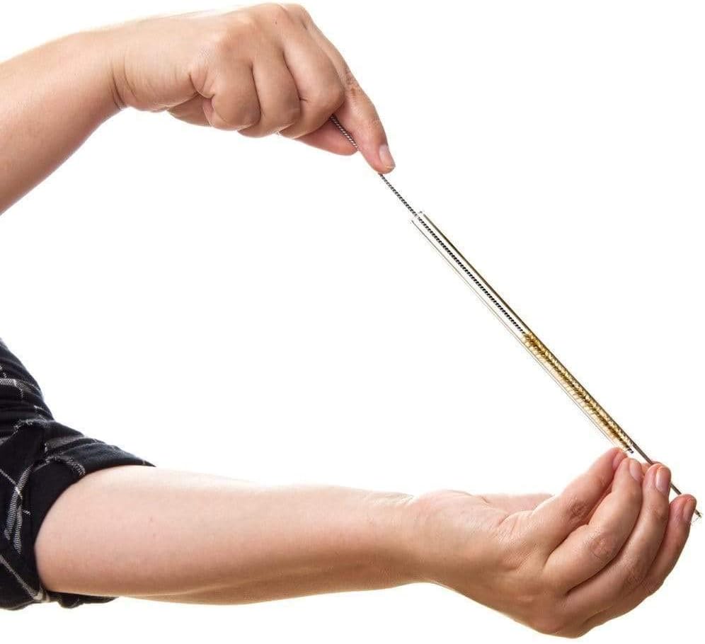 HALM Glass Straws - 6 Reusable 4 Inch Short Drinking Straws + Plastic-Free Cleaning Brush Perfect for B52 and Shot Glasses or Blowing Tubes & Paraphernalia - Dishwasher Safe - Eco-Friendly – Straight