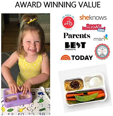 kinsho MINI Lunch-Box Snack Containers for Kids | SMALL Bento-Box Portion Container | Toddler Pre-School | Leak-proof Boxes for Work, Travel | Best for Adults Boys Girls | Pink Purple, Coral 3 pack