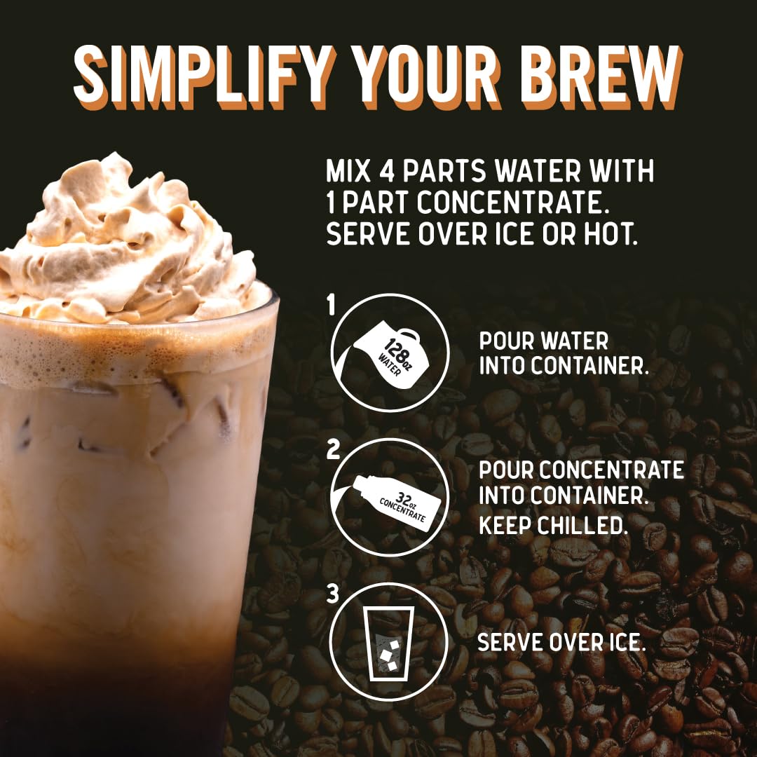 JAVA HOUSE Cold Brew Coffee, Decaf Colombian 4:1 Liquid Concentrate, 32 Ounce Bottle