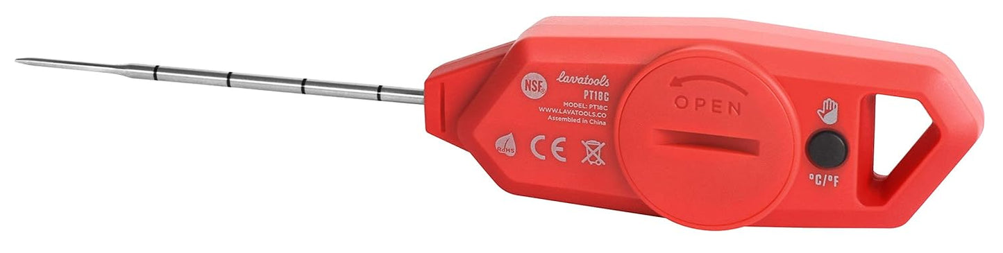 Lavatools PT18C Professional Commercial 3" Ambidextrous Backlit Digital Instant Read Meat Thermometer for Kitchen, Food Cooking, Grill, BBQ, Smoker, Candy, Home Brewing, and Oil Deep Frying