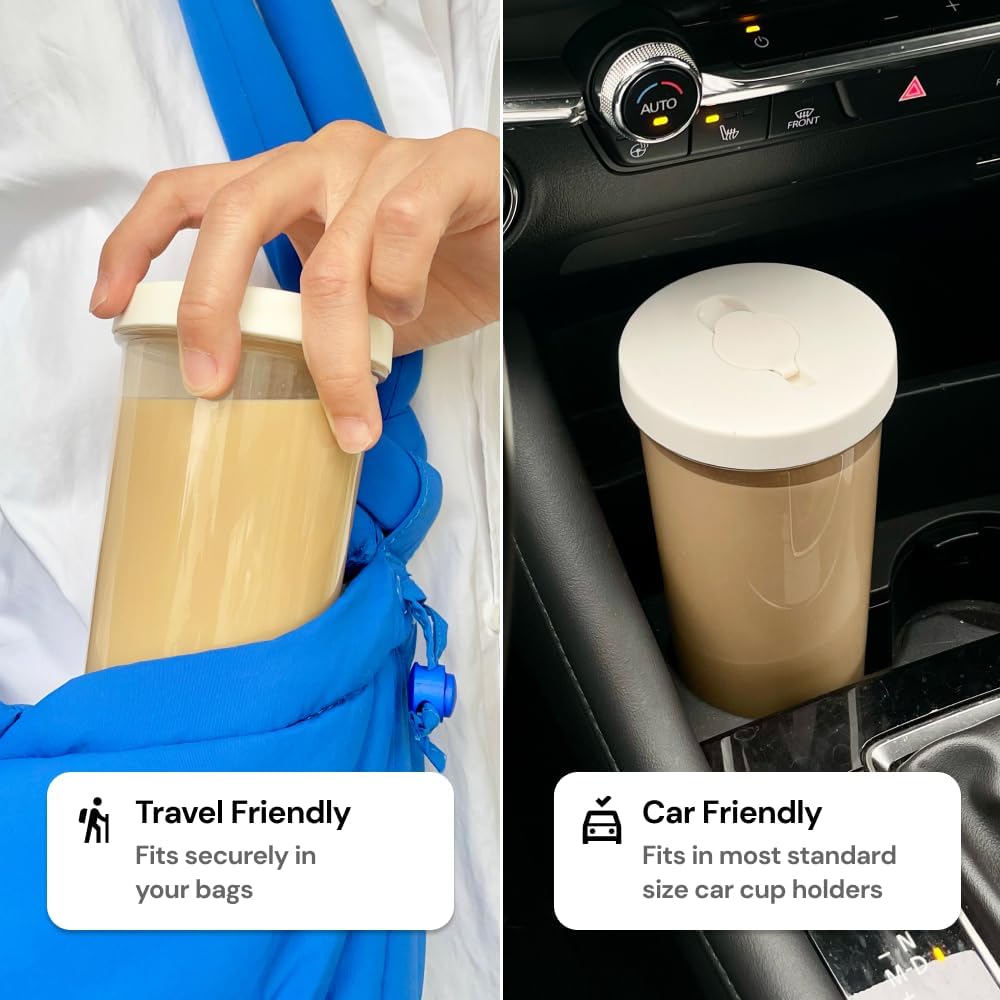 Dodoko Reusable 24 oz Boba Cup and Straw - White