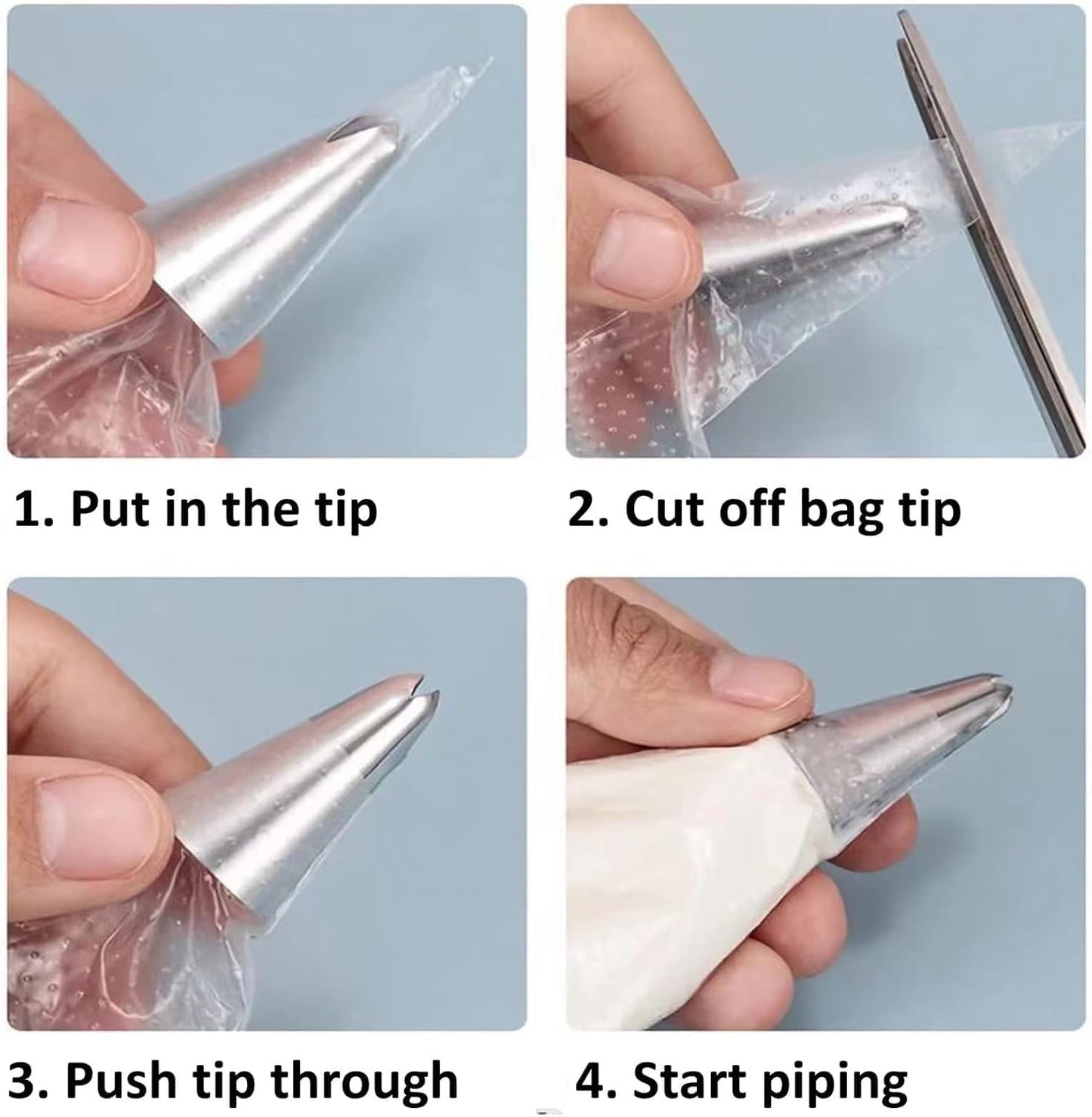 25 Inch Extra Large Piping Bags, AMBESTAR 200 Pieces Thick Disposable Anti Burst Icing Bags, Heavy Duty Icing Piping Bags Chocolate Royal Cupcake Cream Frosting Decorating Baking Supplies