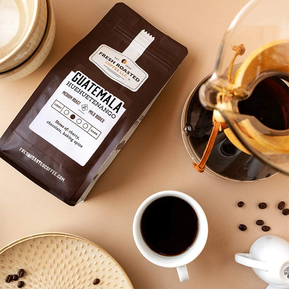 Fresh Roasted Coffee, Guatemala Huehuetenango | 5 lb (80 oz) | Single Origin | Medium Roast | Kosher | Whole Bean