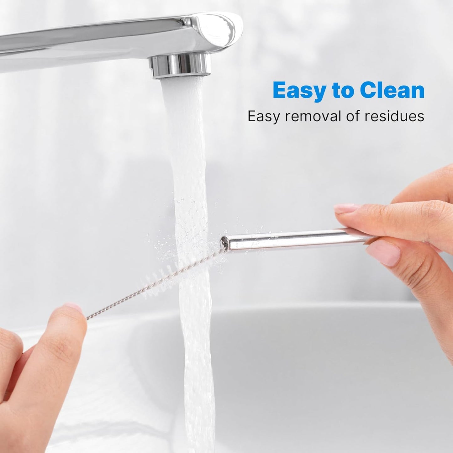 2 Pcs Stainless Steel Straw with Silicone Tips for 30 oz Stanley Tumbler, Repeatable 30 oz Metal Straws for Stanley Adventure Quencher Travel Tumbler Cup, BPA Free(Light Green)