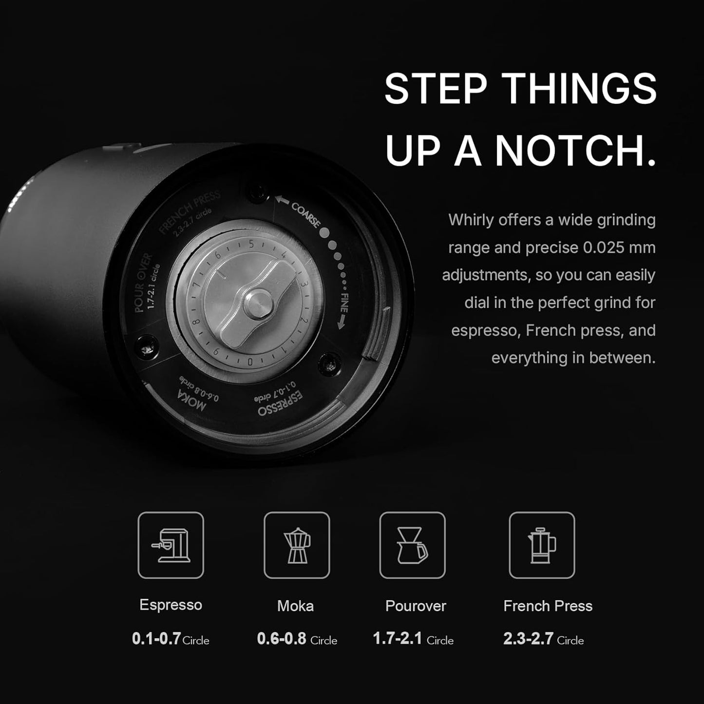 TIMEMORE Electric Coffee Grinder Portable - Adjustable Burr Grinder with 30 Precise Settings, Auto Stop & Clog Protection for Espresso, Pour-Over, French Press Moka,for Home Outdoor Use(Black)