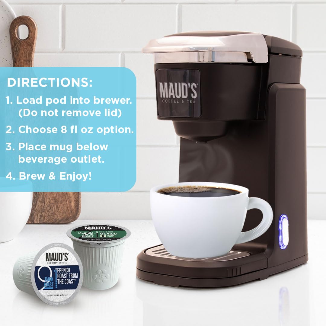 Maud's Family Pack Coffee Pods Variety Pack, 136 ct, 12 Assorted Flavors, Medium Roast Recyclable Single Serve Pods – 100% Arabica Coffee, Compatible with Keurig K Cups Maker