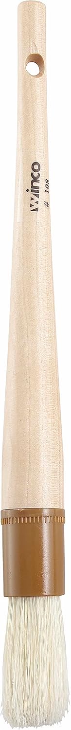 Winco Heavy-Duty Boar Bristle Basting Brush, Round, 1"