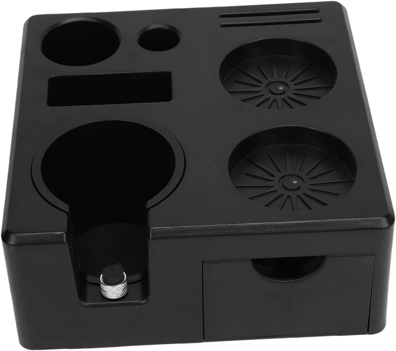 Coffee Tamping Station Organizer ABS Tamper Storage Holder Stand with Drawer for Portafilter Distributor Home Cafe