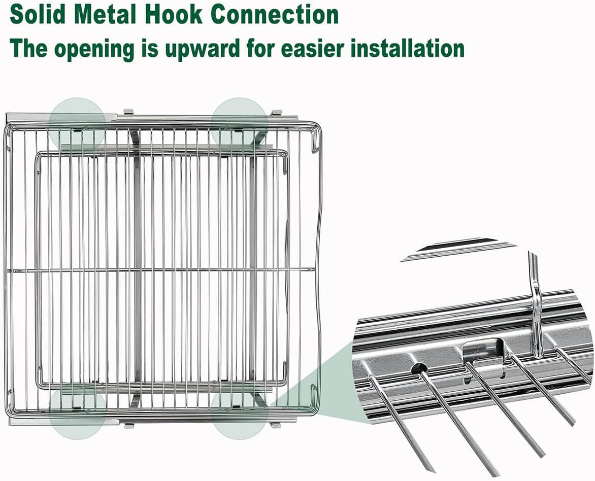 DINDON 2 Tier Pull Out Cabinet Organizer (20" W X 18" D), Double Tier Wire Basket Slide Out Shelf Storage for Kitchen Base Cabinet Organization for Kitchen, Pantry, Bathroom, Chrome