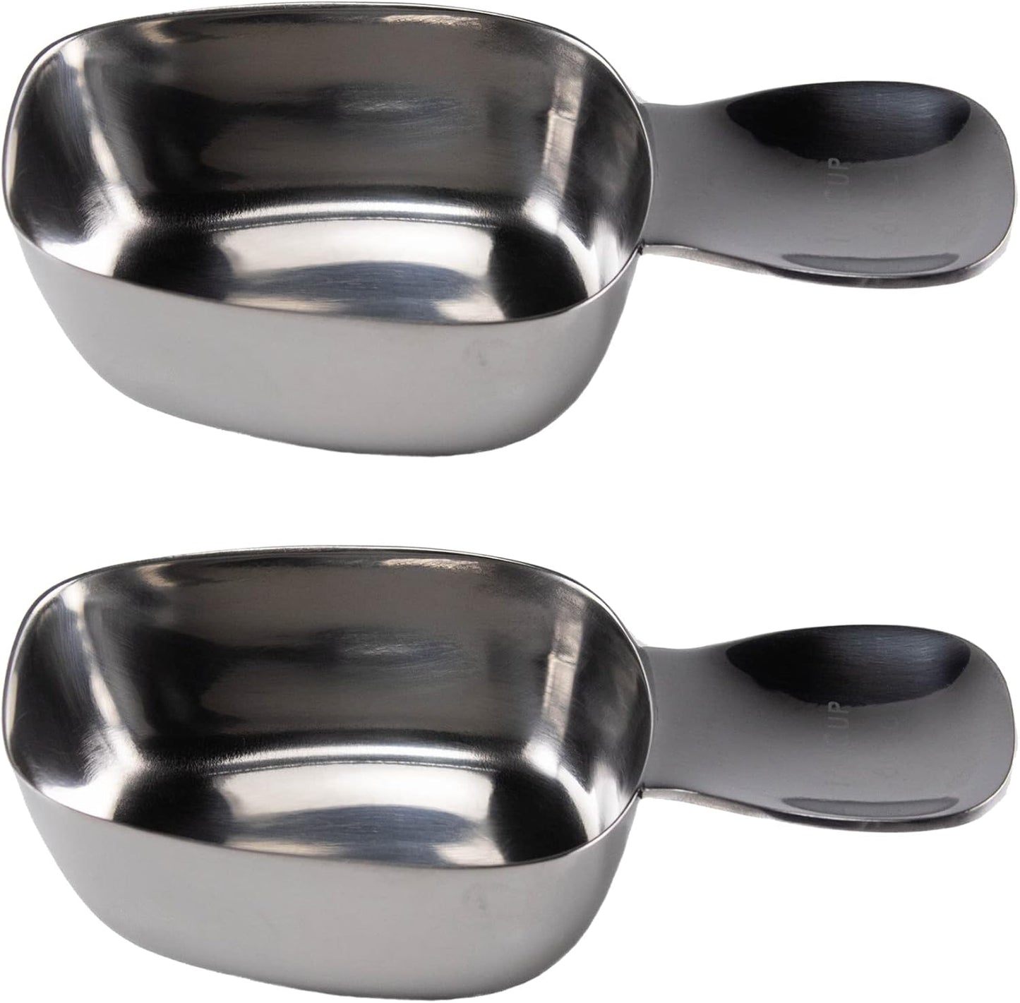 Honey Bear Kitchen 1/4 Cup 60 ml Leave-in Canister Scoops, Polished Stainless Steel (Set of 2)
