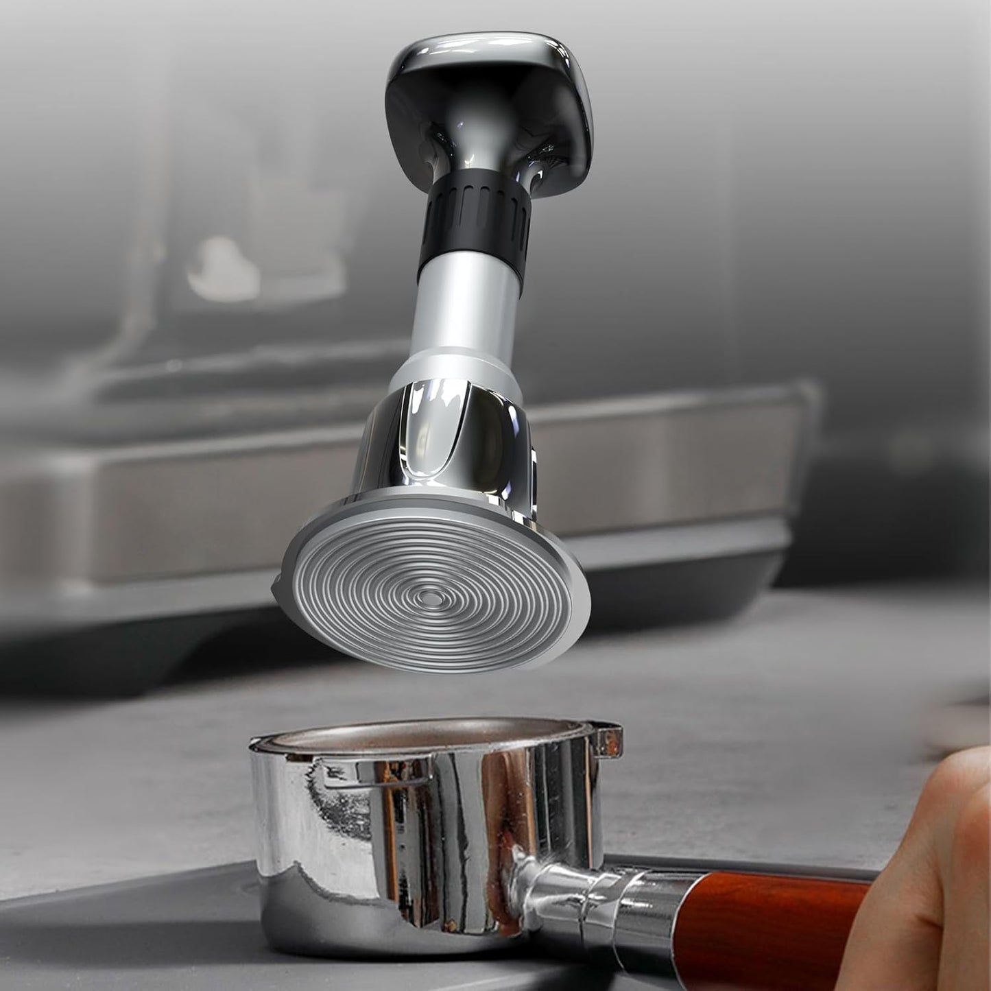 Espresso Tamper, 51mm Tamper 25lb-40lb with Stainless Steel Base, Coffee Tamper with with Sound Feedback, Provides Consistent Tampingwith Comfortable Grip