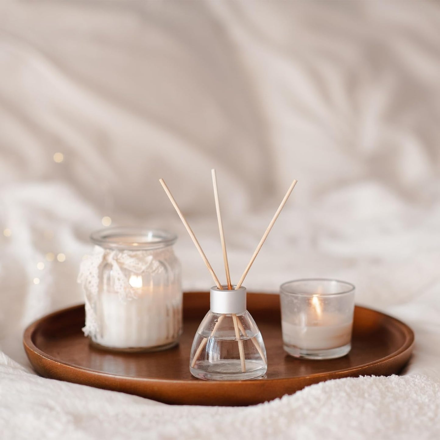 PATIKIL Wood Serving Tray 10x7 Inch Outer Base, Rectangular Decorative Platter for Home Decor Kitchen Table Candle Holder, Brown