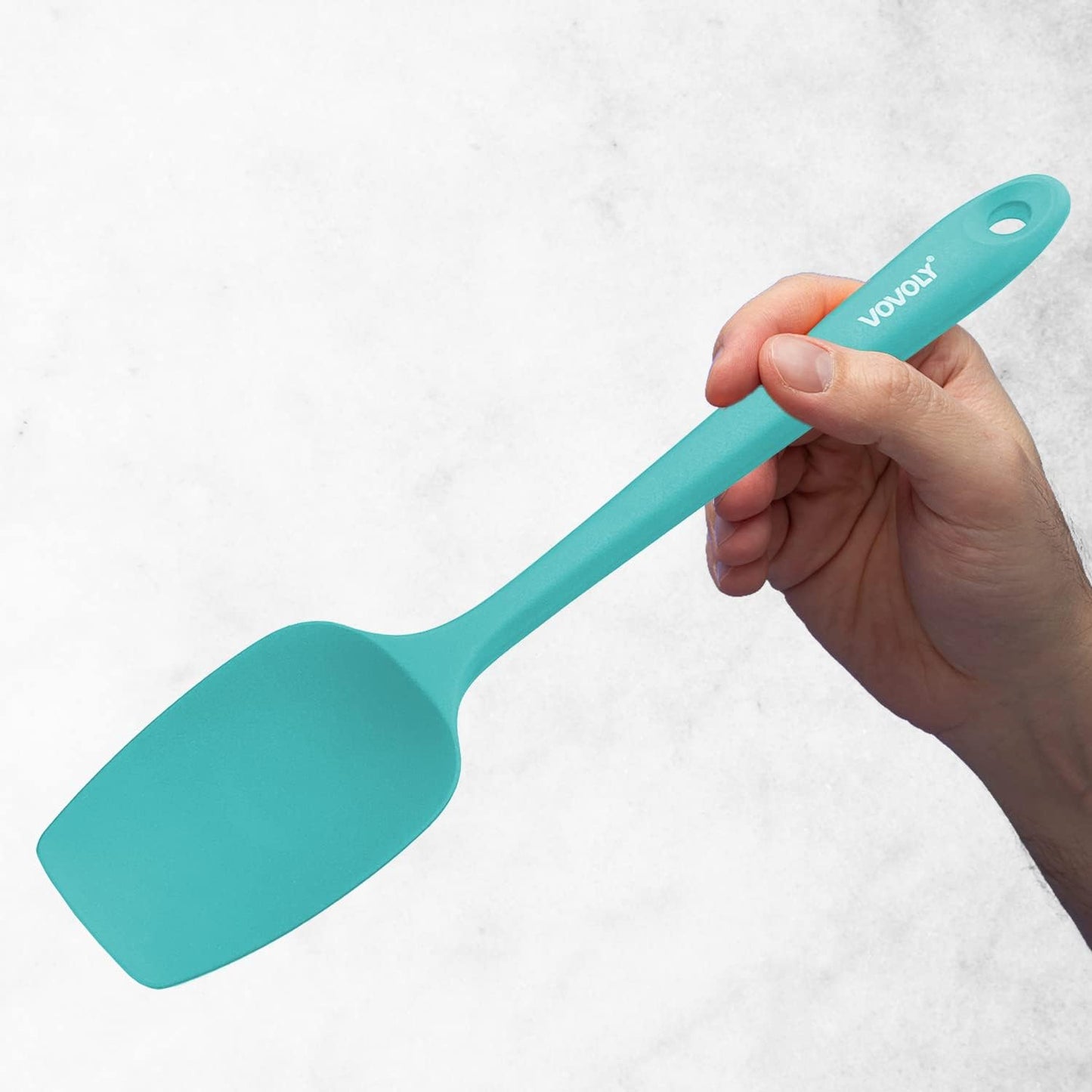 Silicone Spatula Set, High Heat Resistan Rubber Spoon Spatula, Non-Stick Spoonula with Seamless One Piece Design, Flexible Scrapers Baking Mixing Tool, 3 Pack, teal