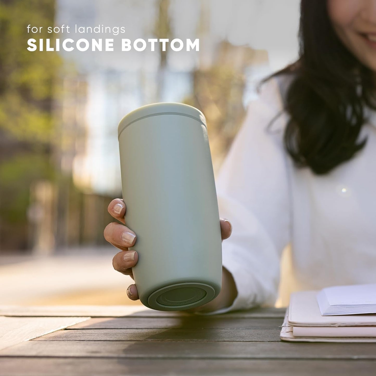 Simple Modern Travel Coffee Mug Tumbler with 360° Lid | Ceramic-Lined Insulated Stainless Steel Cold Brew Iced Coffee Cup | Gifts for Women Men Her Him | Voyager Signature | 16oz | Sea Glass Sage