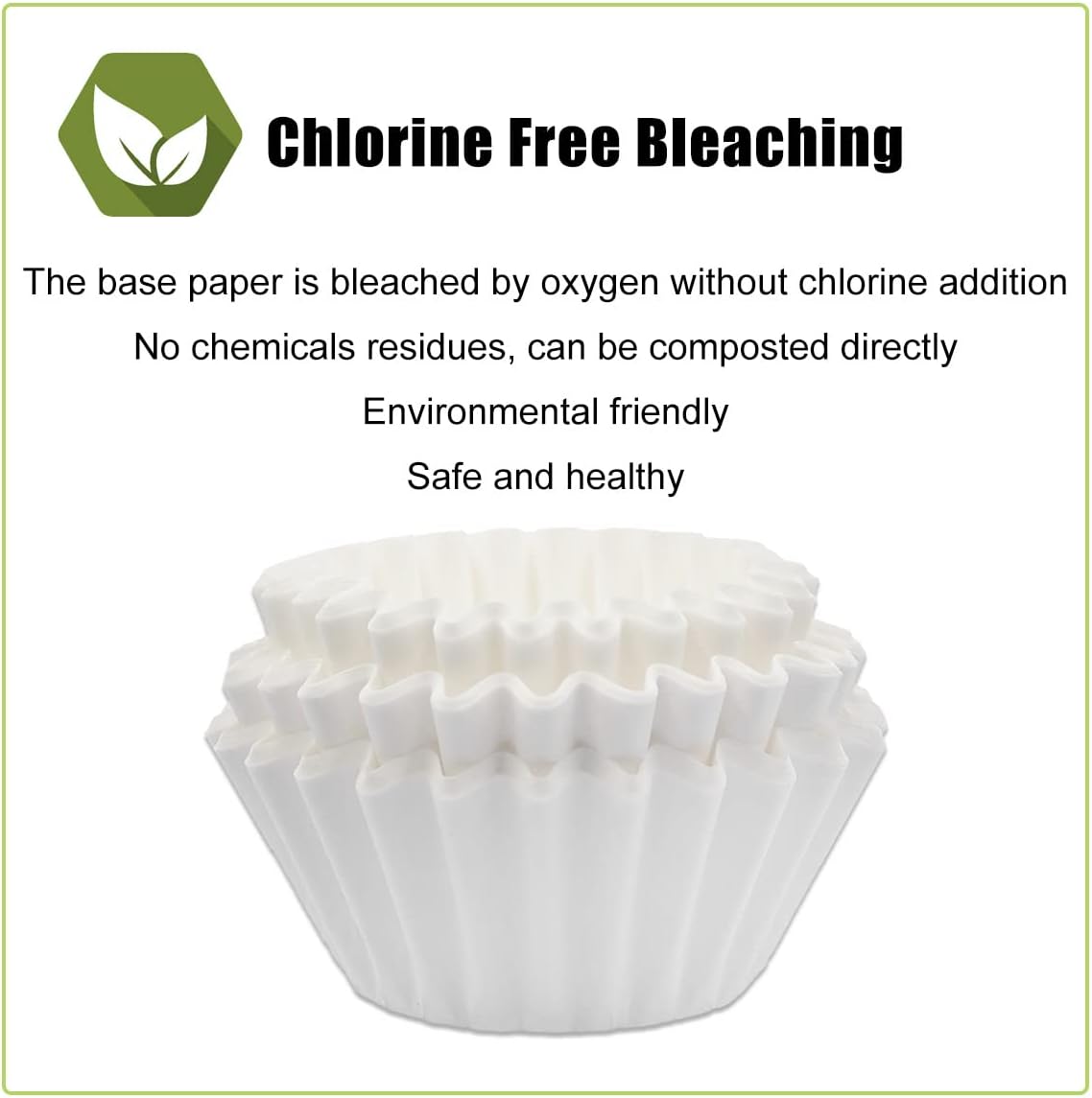 Coffee Filters 8-12 Cup, 7.875 inch x 3.25 inch, 100 Count Basket Coffee Filters, White Disposable 8 to 12 Cup Coffee Filter Paper