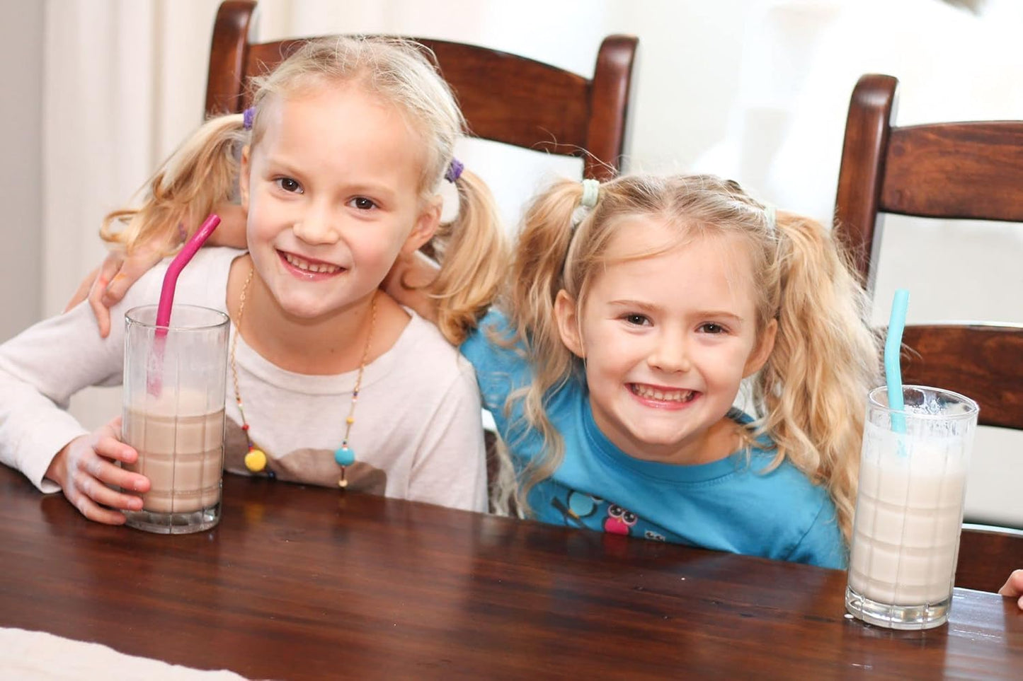 Premium Reusable Silicone Drinking Straws + Patented Straw Squeegee - 9” Long With Curved Bend for 20/30/32oz Tumblers - Neutral Pastel Colors, BPA Free, Flexible, Bendy