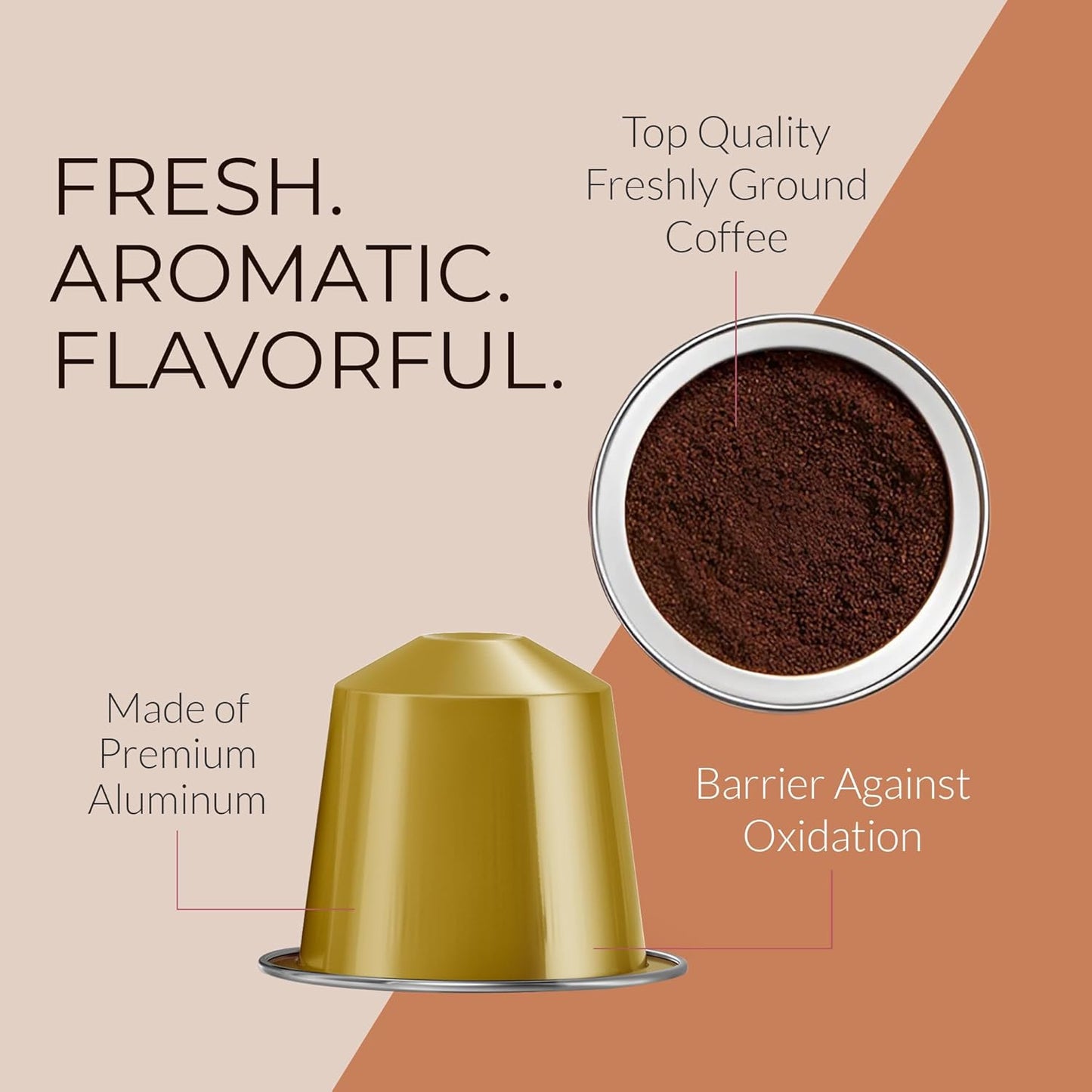 Camilla’s Heritage - Intensity 8 Flavored Espresso Coffee Variety Pack (Caribbean Spice, Cinnamon, Hazelnut, Chocolate, Caramel & Vanilla Espresso Cups) 60 Coffee Pods