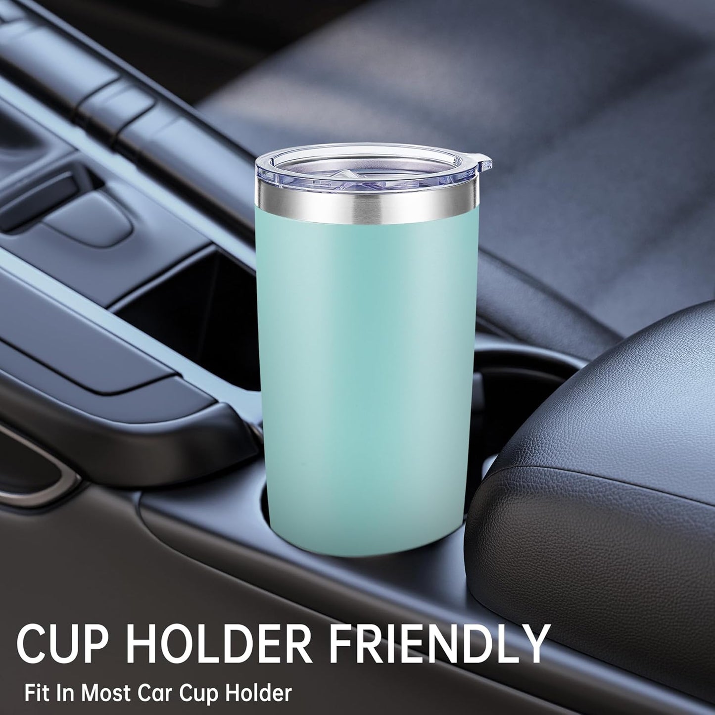 20 oz Tumblers Bulk Stainless Steel Tumbler with Lid Double Wall Vacuum Insulated Coffee Mug 20oz Powder Coated Cup for Hot and Cold Drinks, Turquoise, 6 pack