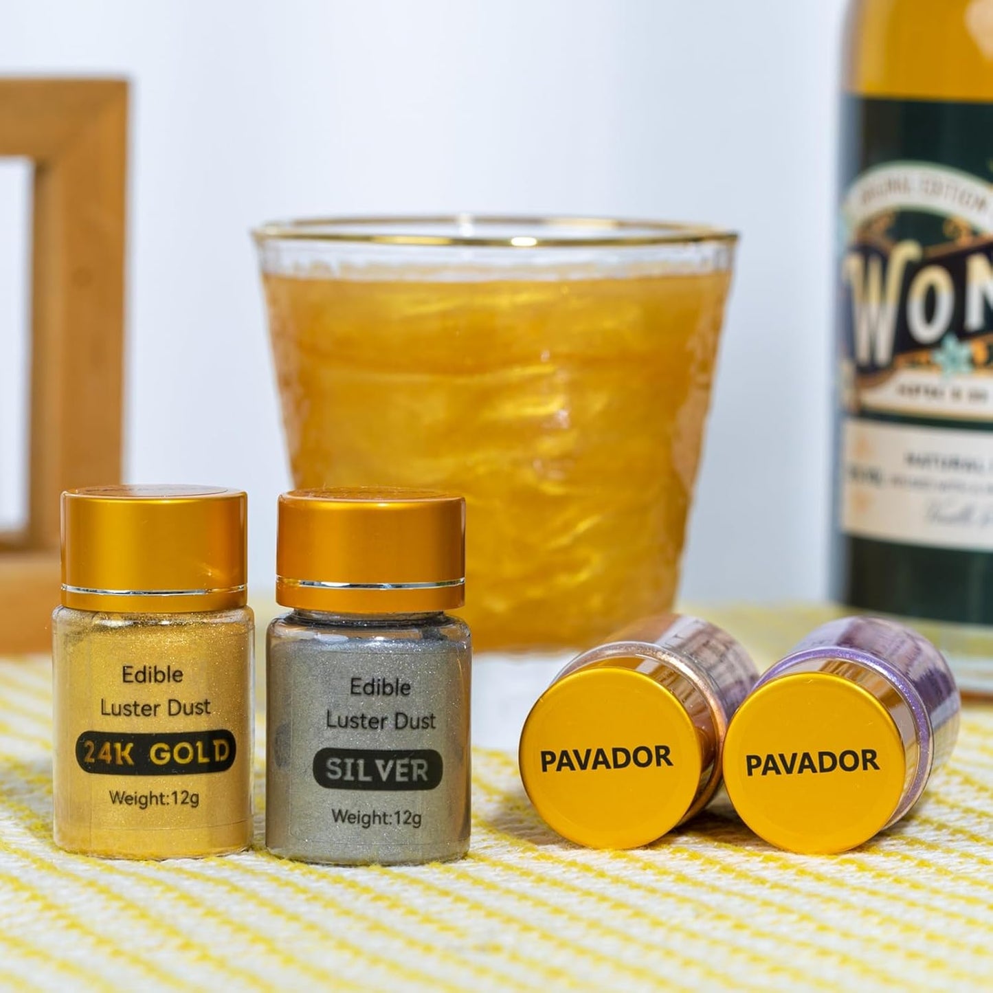 PAVADOR Edible Luster Dust,Violet Luster Dust 12g Food Grade Metallic Shimmer,Edible Glitter for Desserts Cake Decorating, Baking, Fondant, Chocolate, Candy, Drinks, Cookies, Vegan