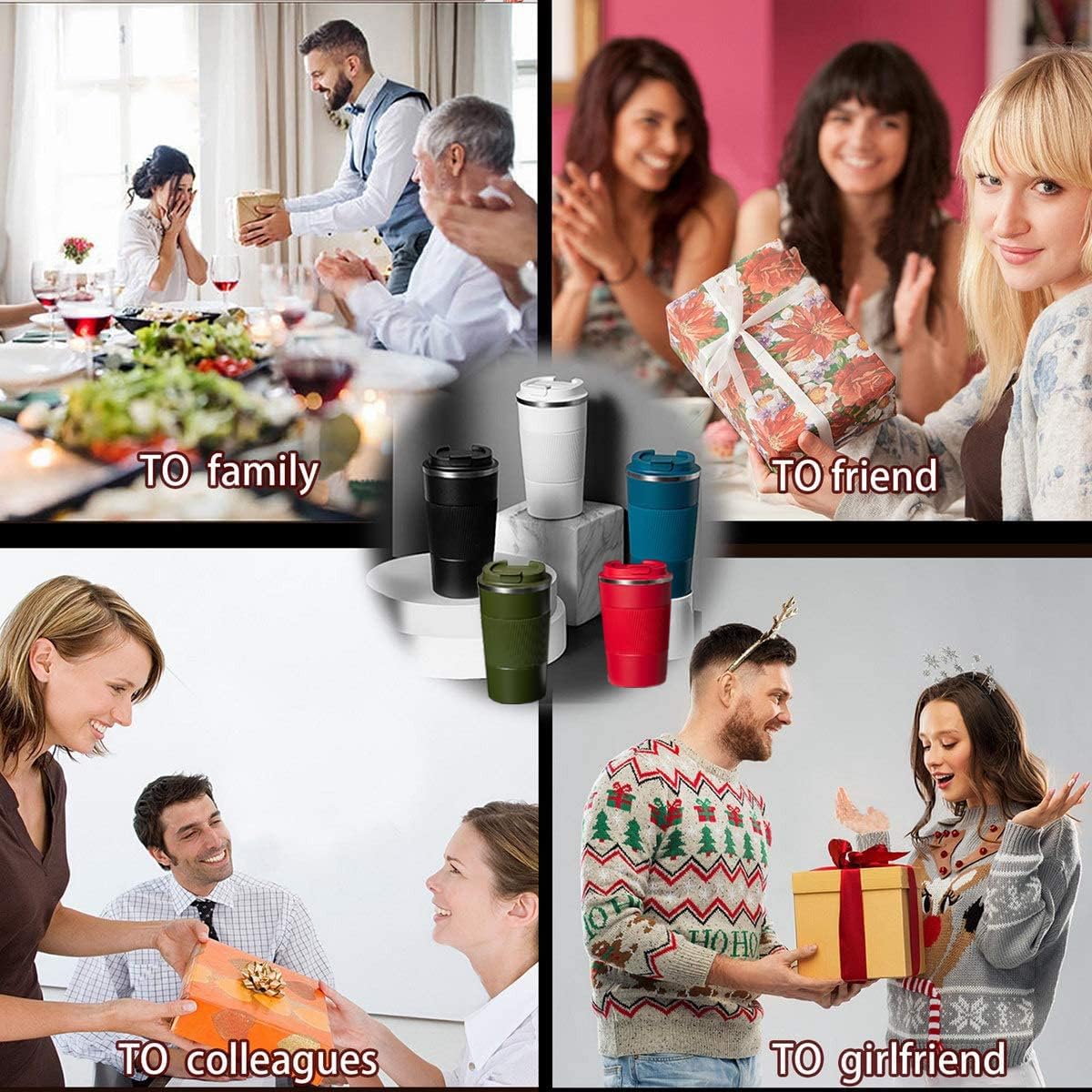 Travel Coffee Mug Spill Proof Leakproof 12 oz Insulated Coffee Mug with Screw Lid, Stainless Steel Vacuum Tumbler Reusable Thermal Coffee Cup to go for Hot and Cold Drinks -380ml, Brown