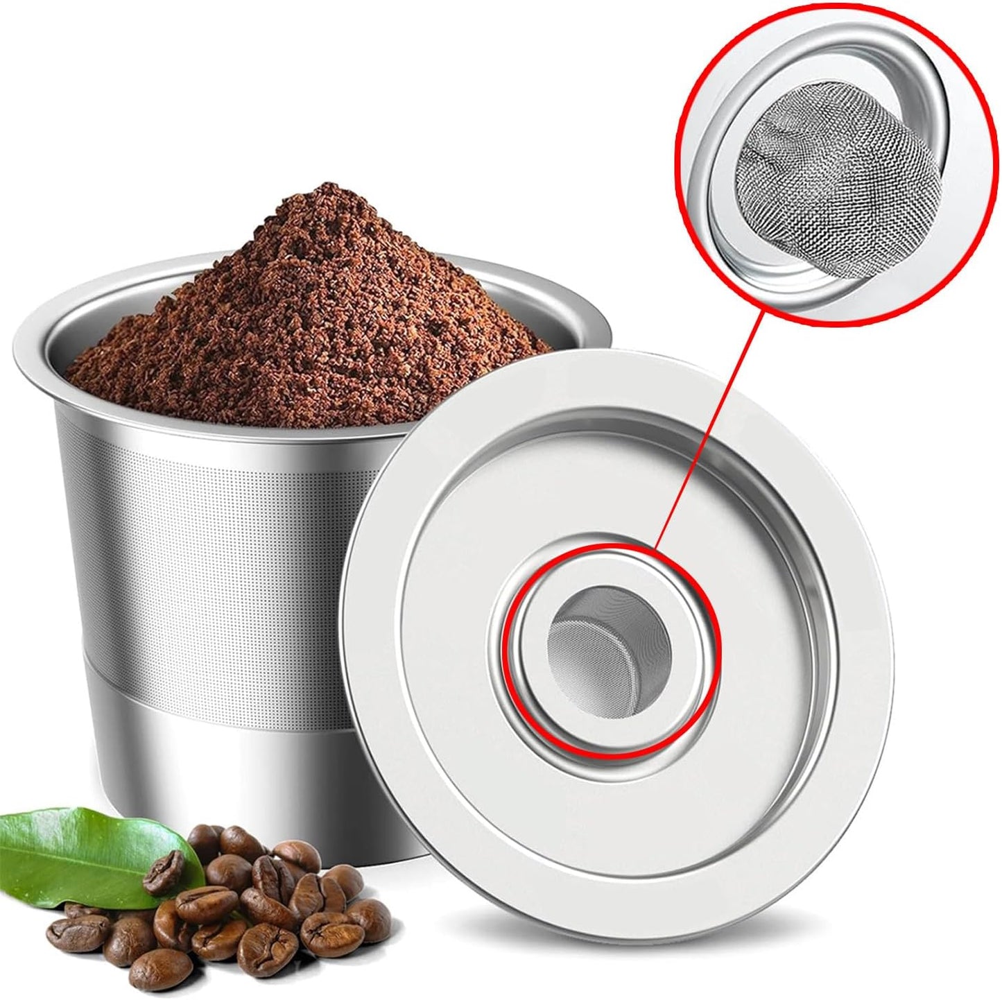 2 Pack Reusable Stainless Steel Coffee Pod for Keurig 1.0 – 2 Pack Refillable K Cup Filters, Eco-Friendly Permanent Coffee Pods, BPA-Free Universal Fit