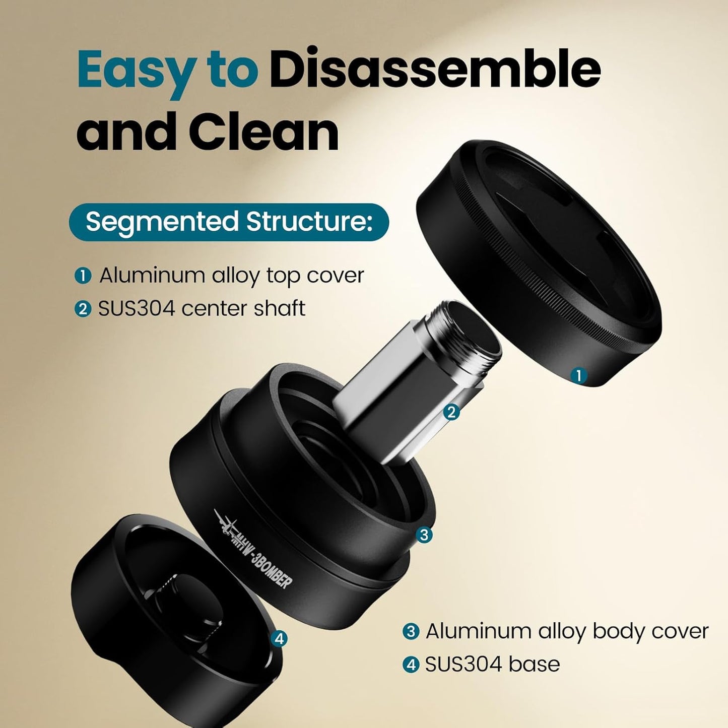 MHW-3BOMBER 53.3mm Coffee Distributor for Breville, Gravity Espresso Distribution Tool with Adaptive Height for Barista, Coffee Leveler for 53mm/54mm Portafilter, Astra Distributor, T7020-OS