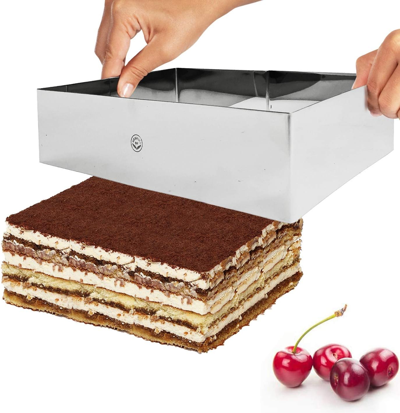 NewlineNY Stainless Steel Cake Mousse Ring Molding Forming (Rectangular Cake Pastry Rings)