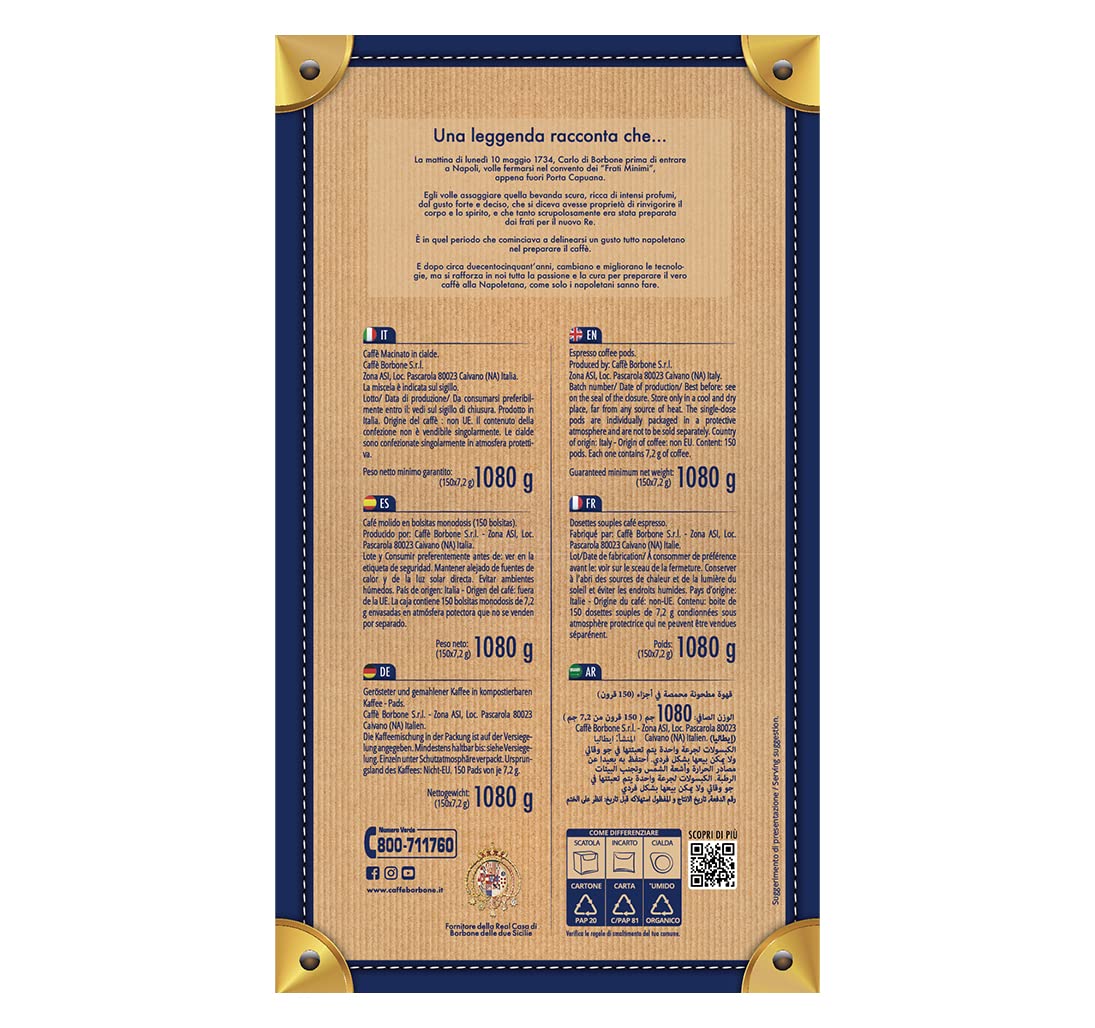 Caffe Borbone ESE Coffee Pods - Miscela Verde/Dek (Decaf) - 150 Count