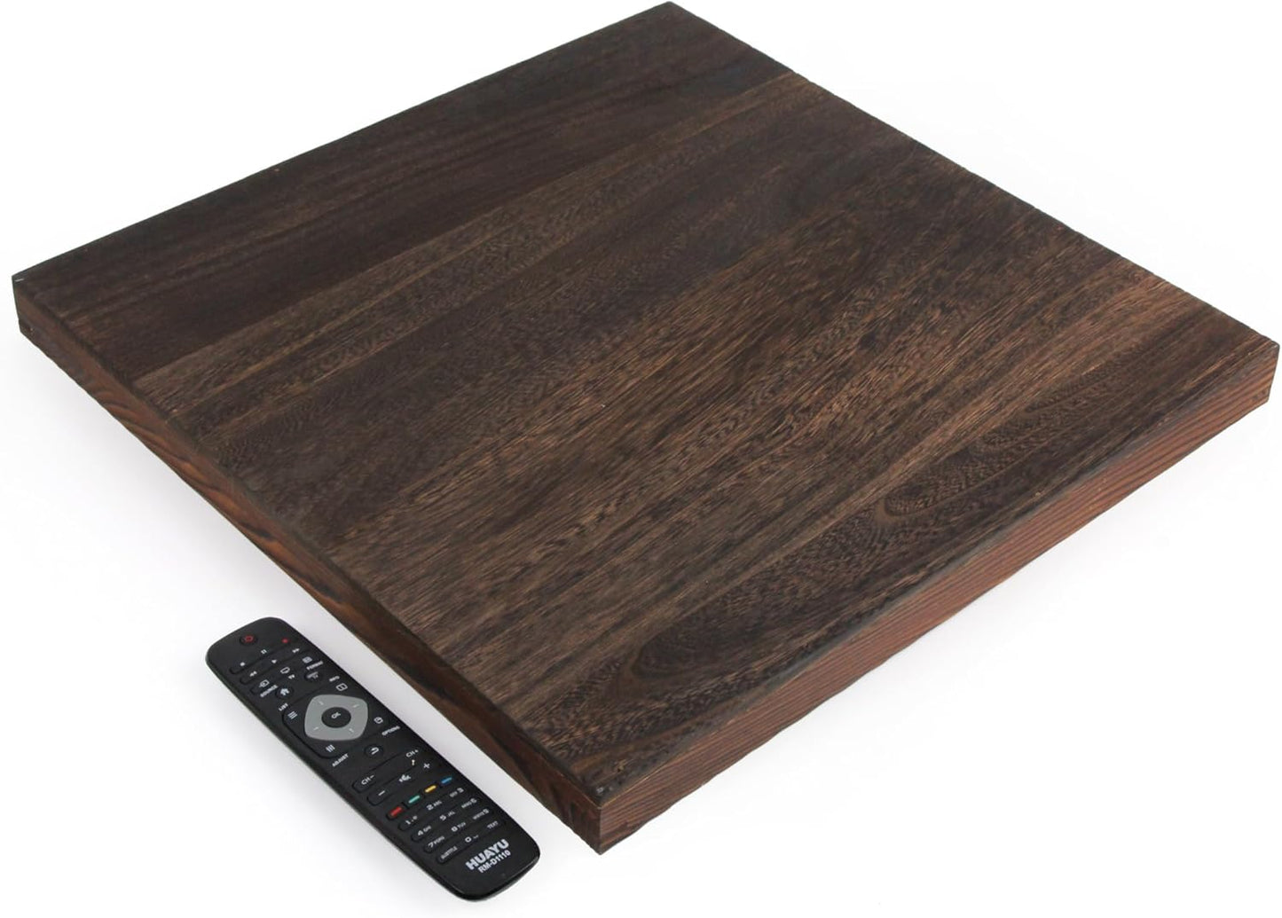 Extra Large Square Ottoman Table Tray 20" - Rustic Wooden Serving Tray for Farmhouse Decorative Oversized Coffee Table Trays Living Room Kitchen Counter Breakfast Brown