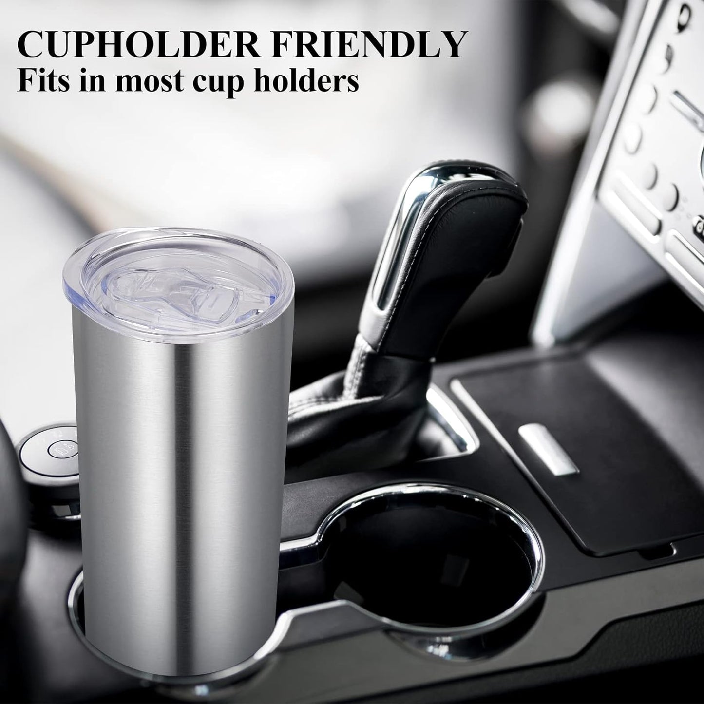 VEGOND Stainless Steel Skinny Tumbler, 20 oz Vacuum Insulated Tumbler with Lid and Straw, Double Wall Coffee Cup, Travel Mug for Cold Hot Drinks, Stainless Steel 1 Pack