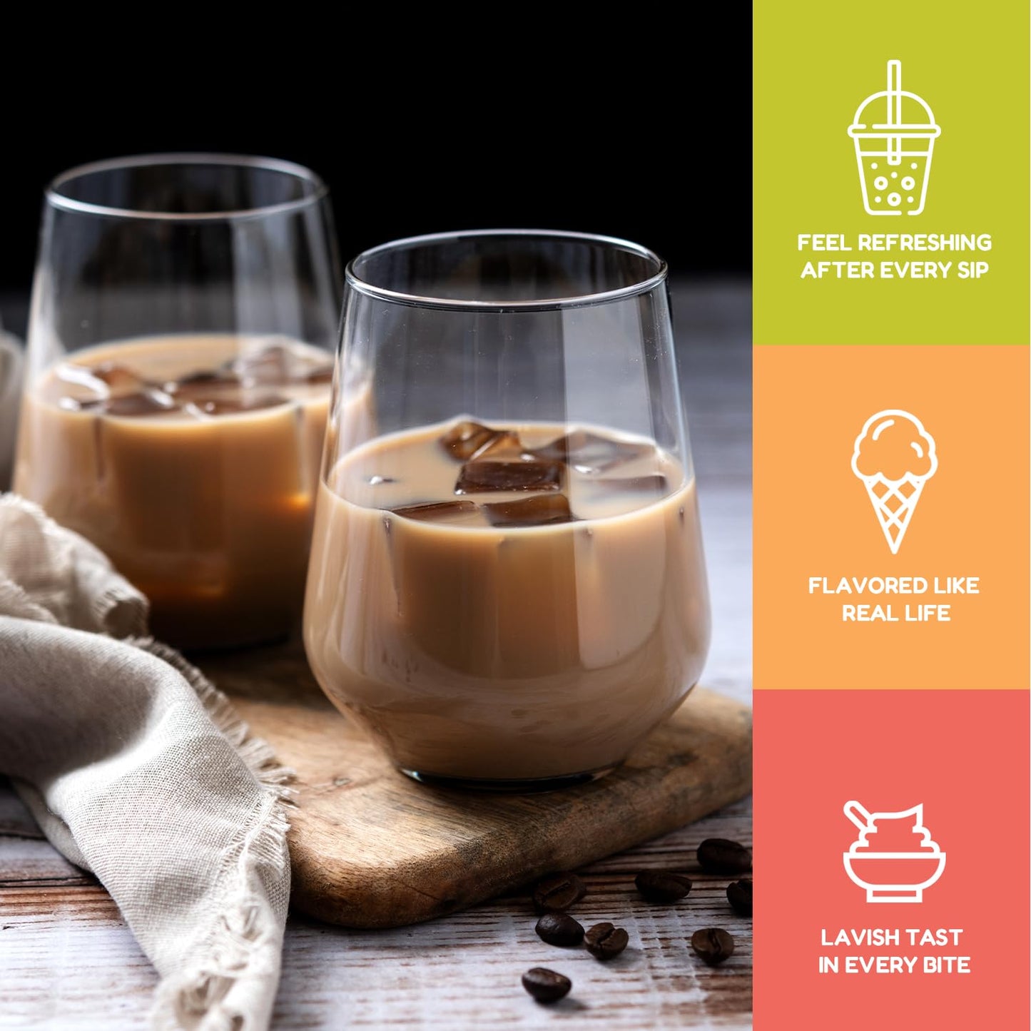 Fanale Coconut Jelly Topping nata de coco for Boba Tea | Ice Cream | Yogurt | Smoothie | Milk Tea | Desserts Coffee Jelly, 7.26 pound (Pack of 4)| JEL011-CS