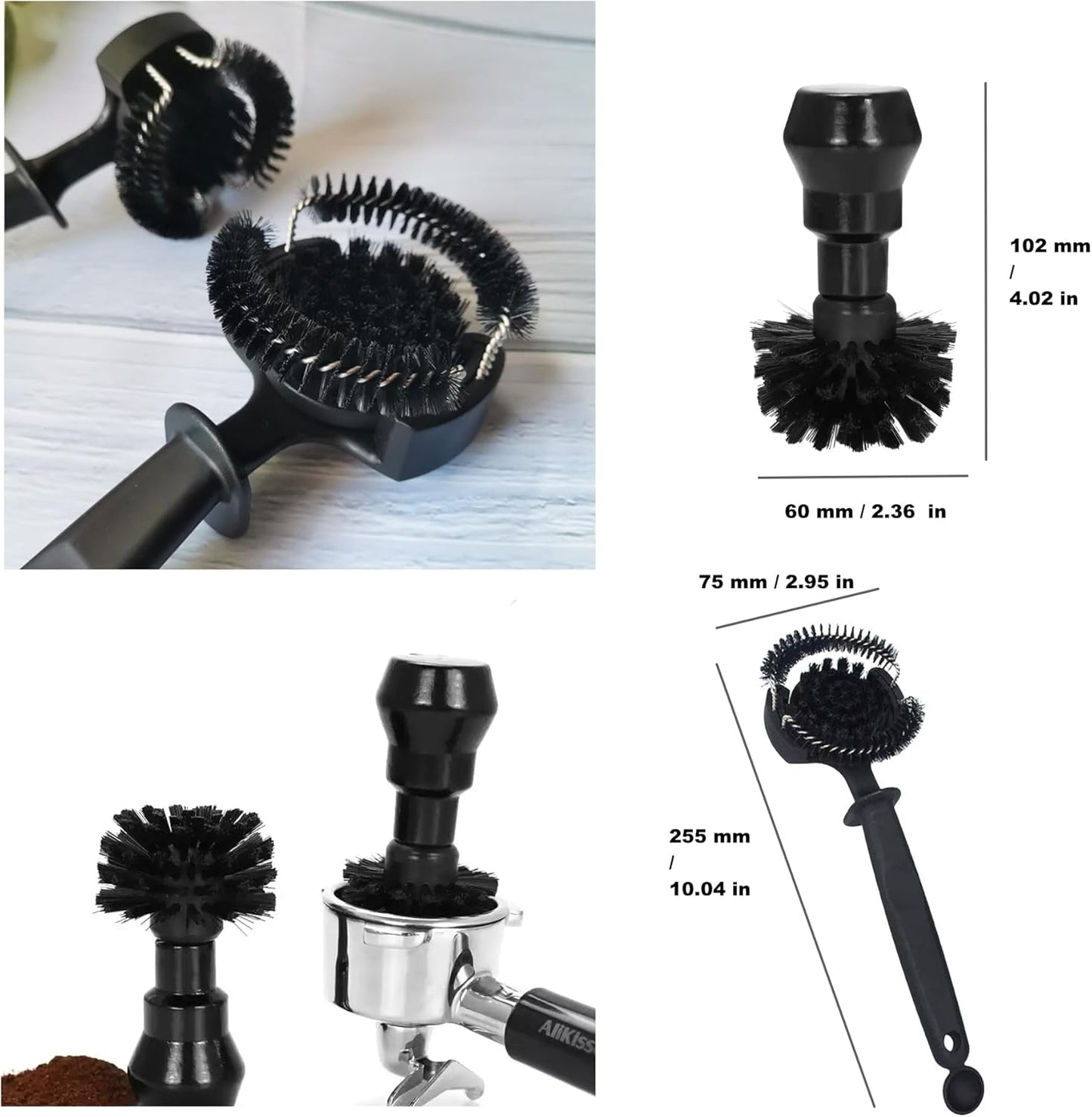 Espresso Coffee Machine Cleaning Brush Set,Group Head Cleaning Brush,Coffee Portafilter Cleaning Brush,360°Nylon Bristle,Effectively Cleaning, Barista Cleaning Tools,58MM