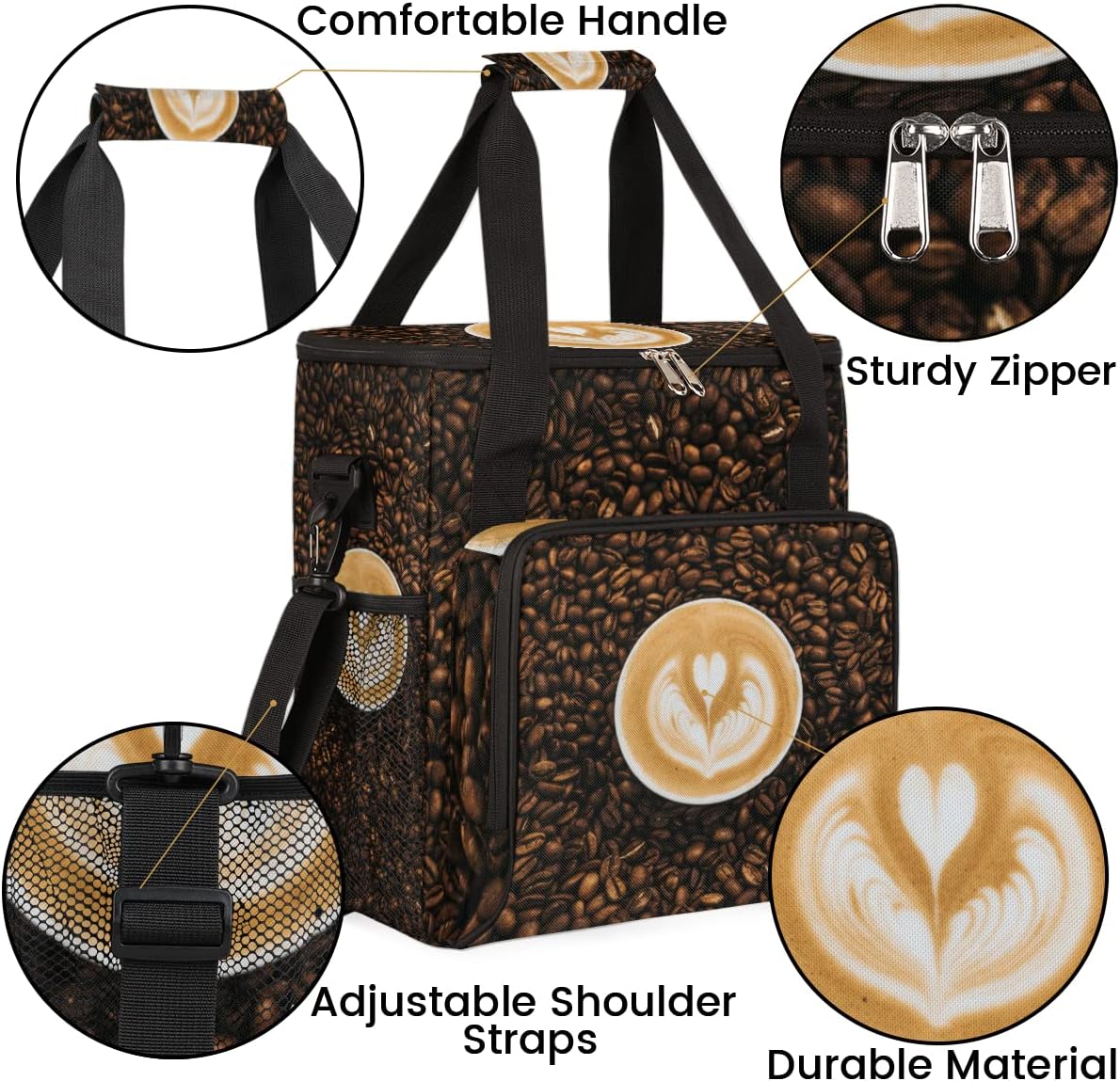 cfpolar Coffee Maker Carrying Case, Travel Storage Tote Bag Compatible with K-Mini or K-Mini Plus, Portable Single Serve Coffee Brewer Case with Pockets for K-Cup Pods