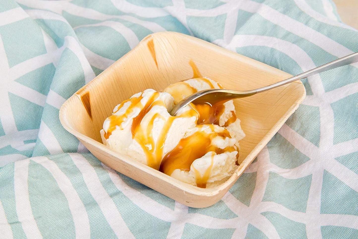 Charity Leaf Disposable Palm Leaf 6" Square Bowl (50 pcs) Dipping Bowls | Bamboo Like| All Natural and Biodegradable | Charcuterie Boards, BBQs, and Parties