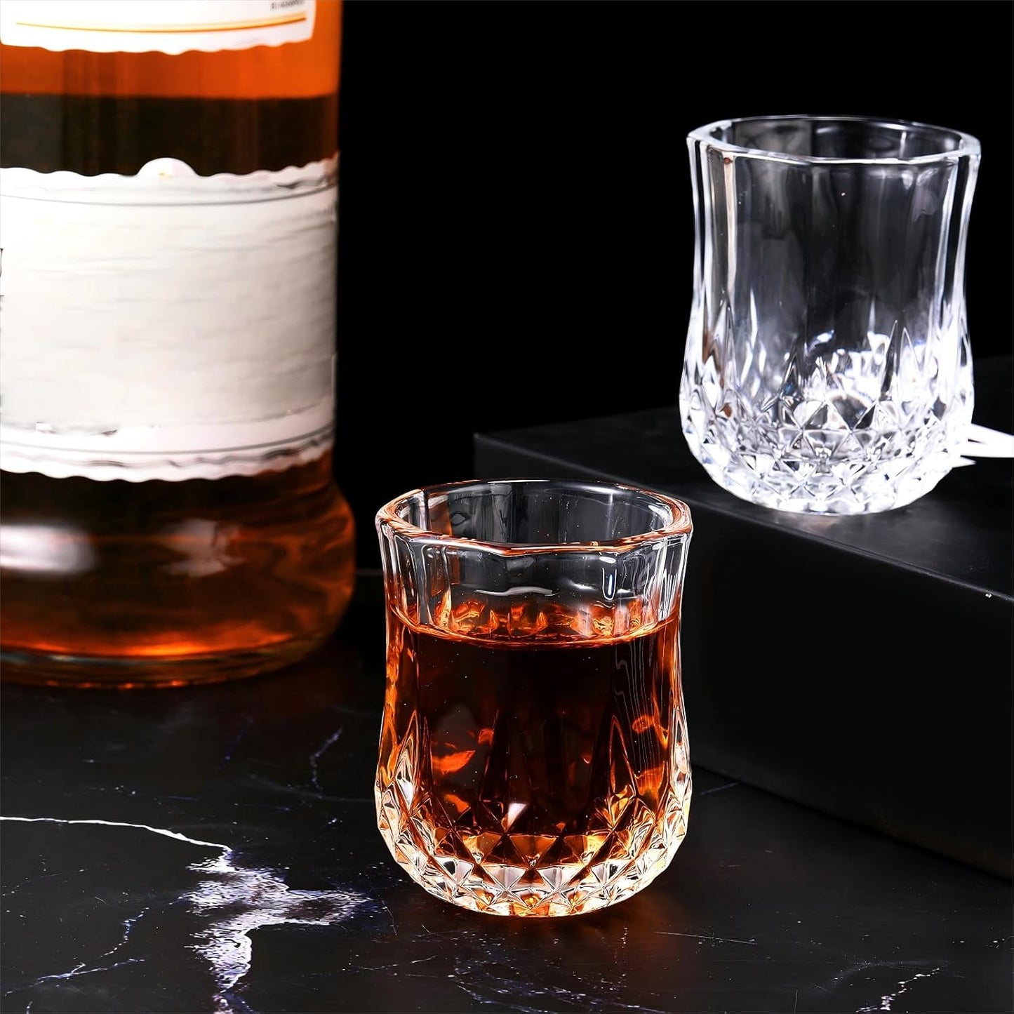 Meanplan 1.7oz Mini Shot Glasses Set Tasting Glasses Heavy Base Clear Shot cup Cute Cordial Mini Wine cups for Serving Whiskey, Wine, Juice(36 Pcs)