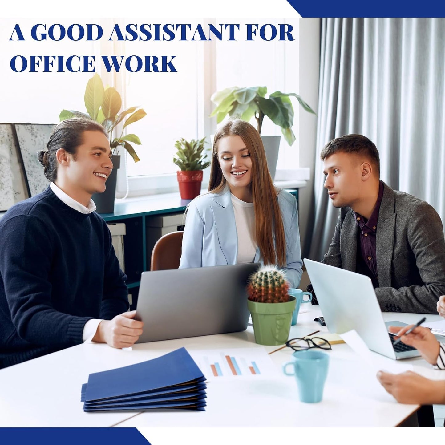 24 Pcs Classification Folders Letter Size, Back to School Supply for Teacher, Student, 3 Dividers Pressboard File Folder Bulk with 2 Fasteners, 3.5 Inch Expanding File Organizer (Dark Blue)