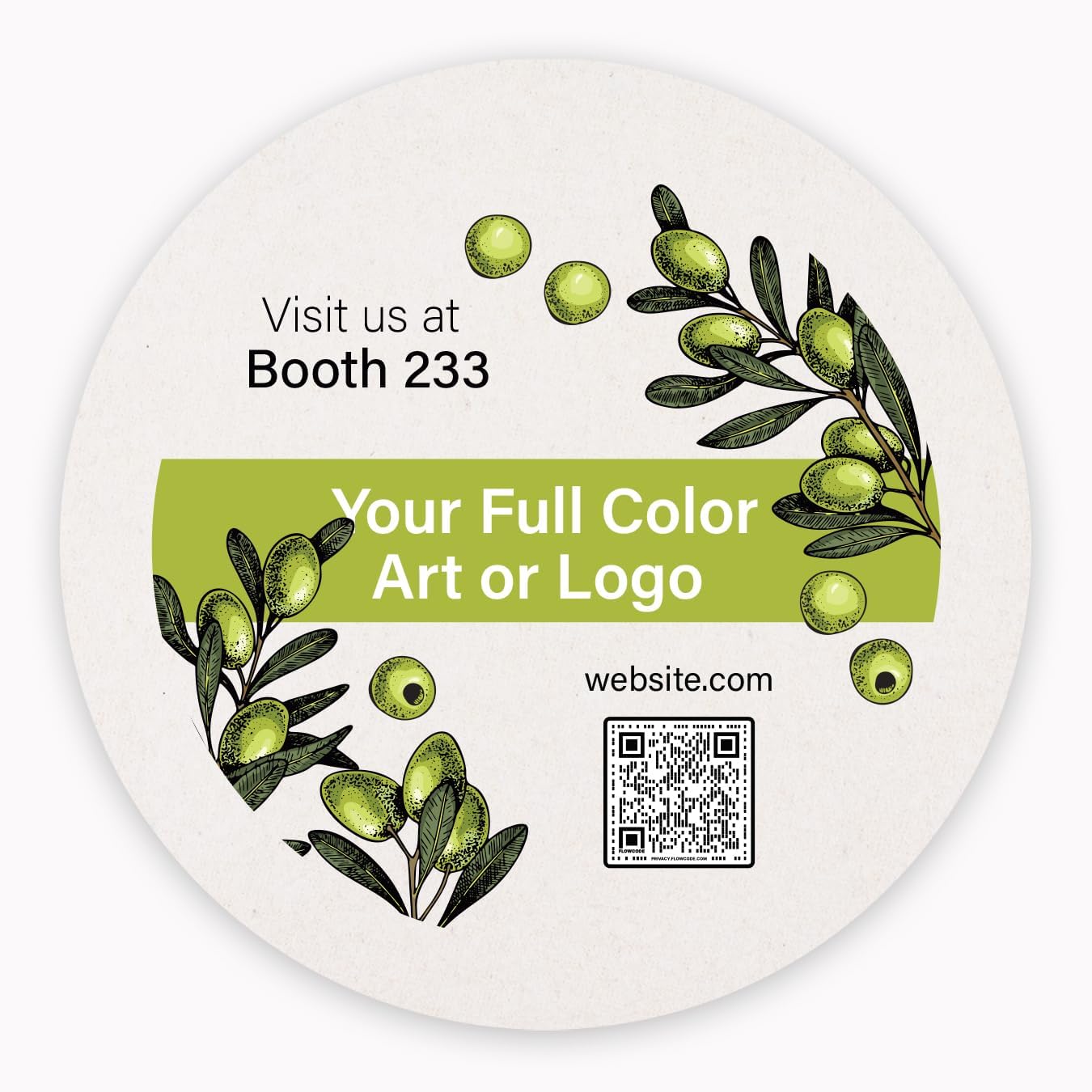 B.E. Green Custom Coasters - Pulpboard Personalized Coasters for Drinks - Full Color Print - Reusable & Absorbent - Beverage Coaster - Promotional Events & Celebrations - Pack of 50-4" Round Coaster
