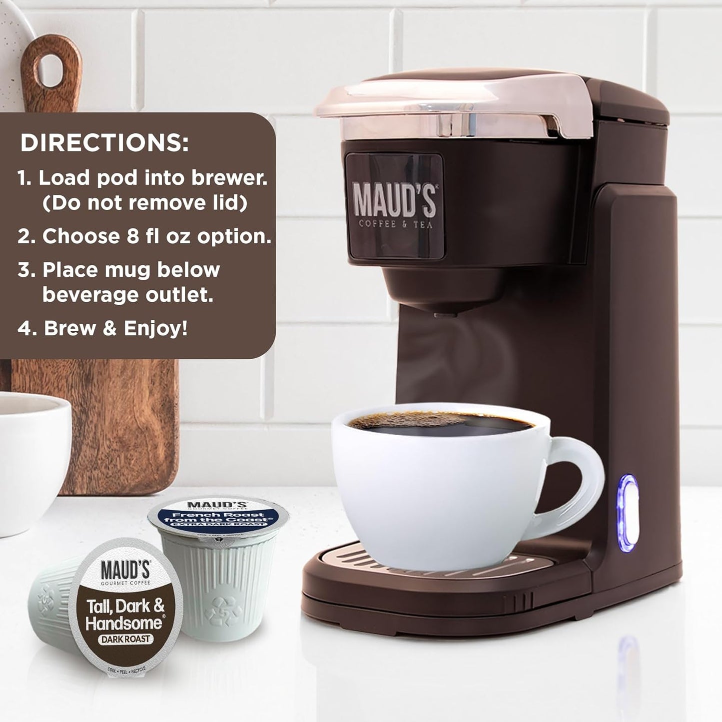 Maud's Dark Roast, French Roast & Espresso Coffee Pods Bundle, 54 ct, Recyclable Single Serve Pods – 100% Arabica Coffee, Compatible with Keurig K Cups Maker