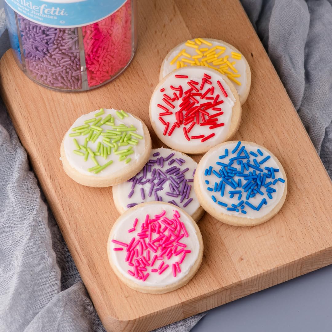 Sweets Indeed Sprinkles 6 Cell Edible Sprinkle Mix Jimmies Perfect for Cake Decorations Baking Ice Cream Cookies Cupcake Topper (Rainbow Jimmies)