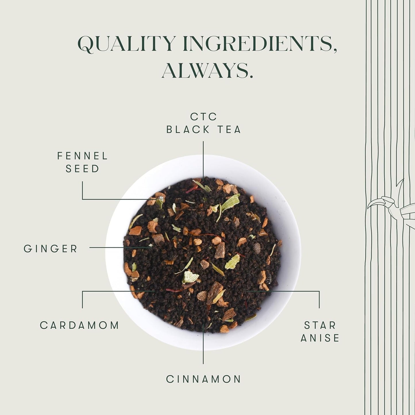 Luxmi Estates Kolkata Masala Chai | 100 gm | Signature India Collection | Assam CTC Tea | Black tea collection | Organic Strong tea | Antioxidants | Assam Valley tea | Fennel, Ginger Tea, Cardamom, Cinnamon, Star Anise