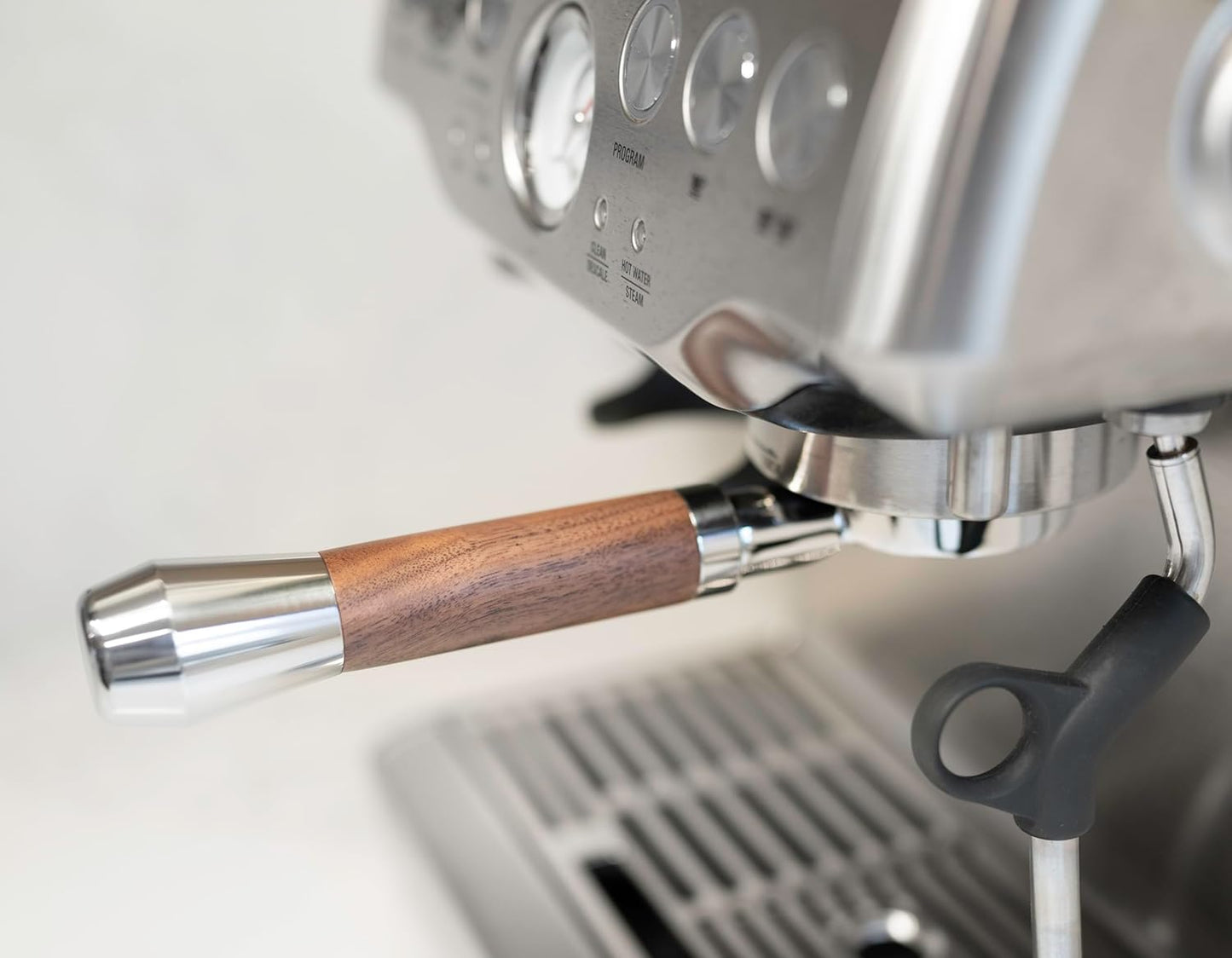 LILQ 54mm Spouted Portafilter Compatible with Breville Barista Express, Barista Pro, Bambino, and More – 18-20g basket included (WalnutV2Fusion, 54mm Double Spouts)