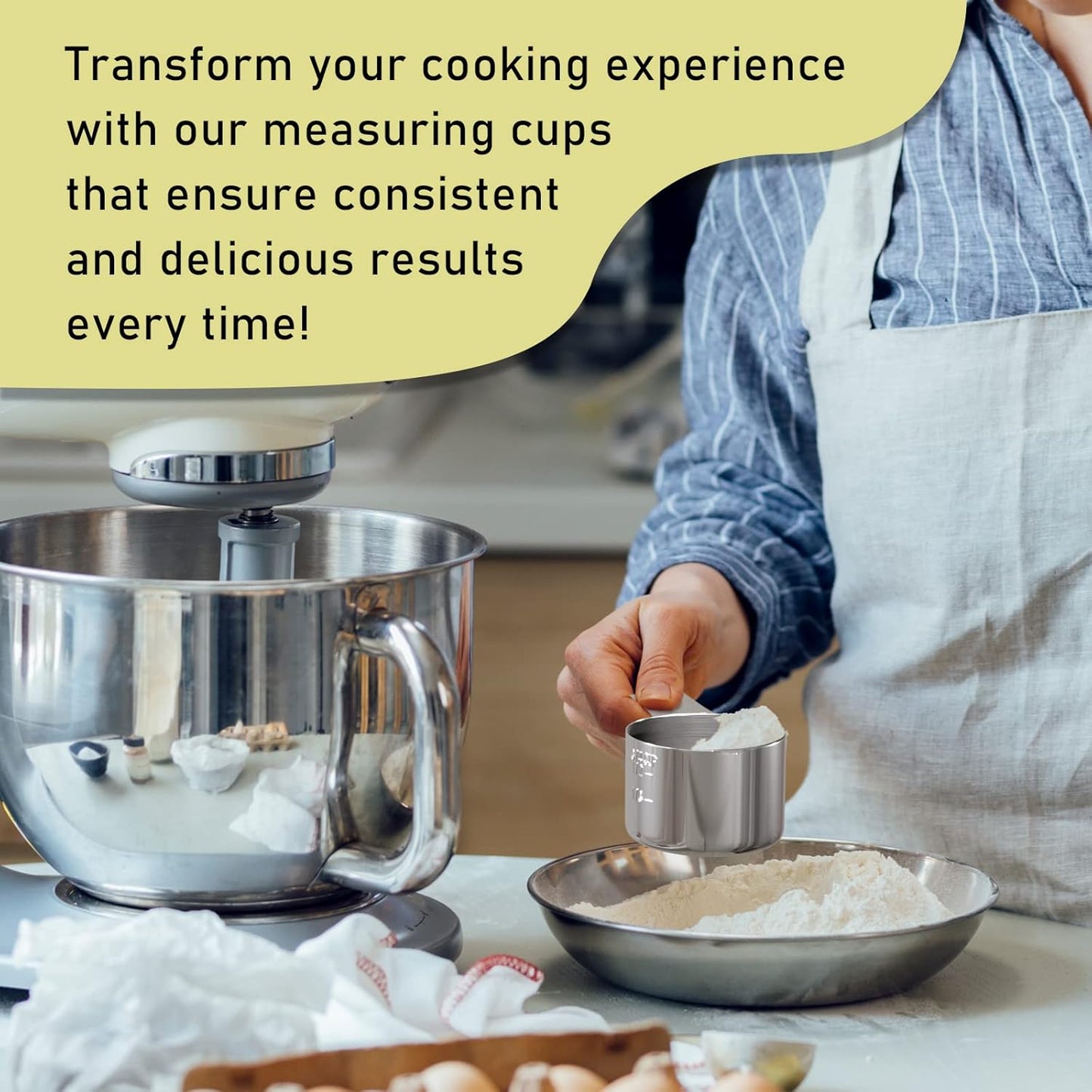 1PCS 3/4Cup (180ml, 6oz) Single Measuring Cup, Stainless Steel Measure Scoop, Metric and US Measurement, Dishwasher Safe